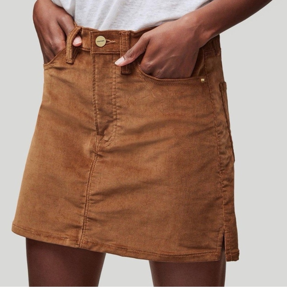 Frame Skirt Corduroy Tan Mini 29